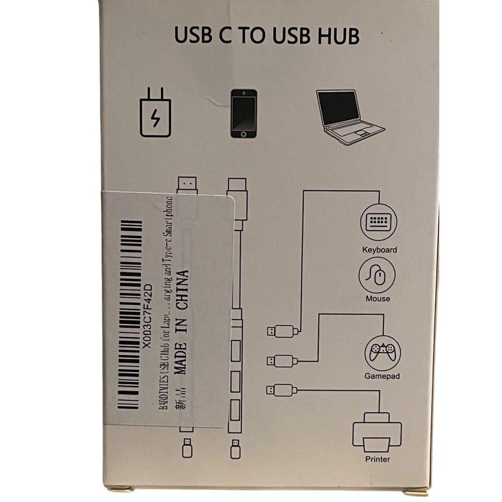 USB C To USB Hub Multi-Interface Adapter 4 Ports Bardimies Aluminum Compact Desi - Picture 10 of 10